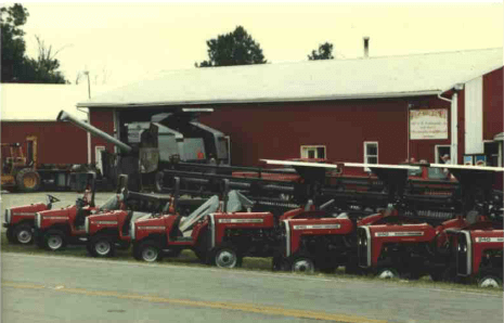 tractors lined up