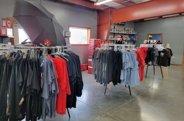 Clothing on hangars for sale